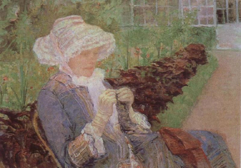 Mary Cassatt Lydia Crocheting in the Garden at Marly Sweden oil painting art